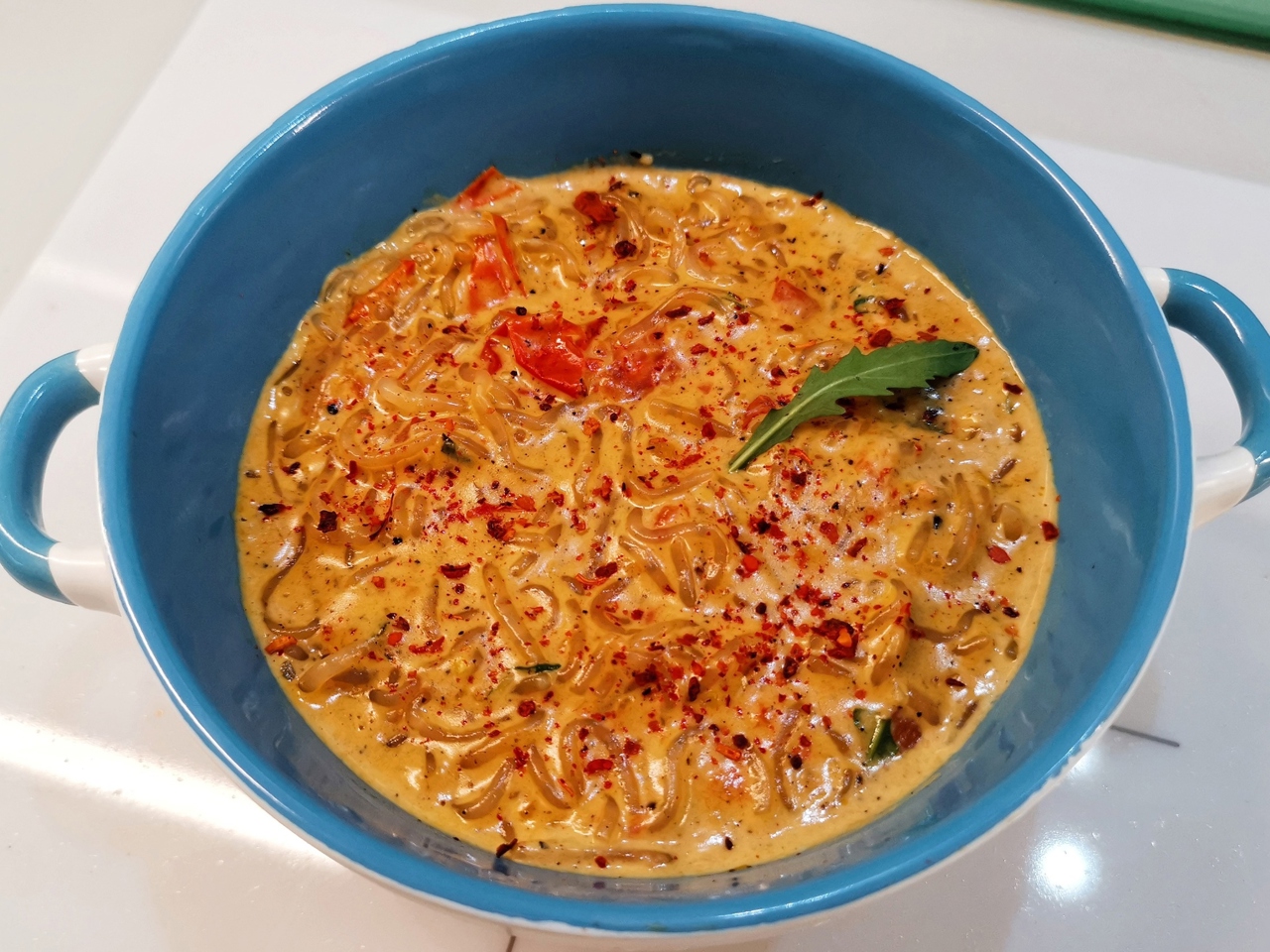 Spaghetti with Stracciatella Cheese