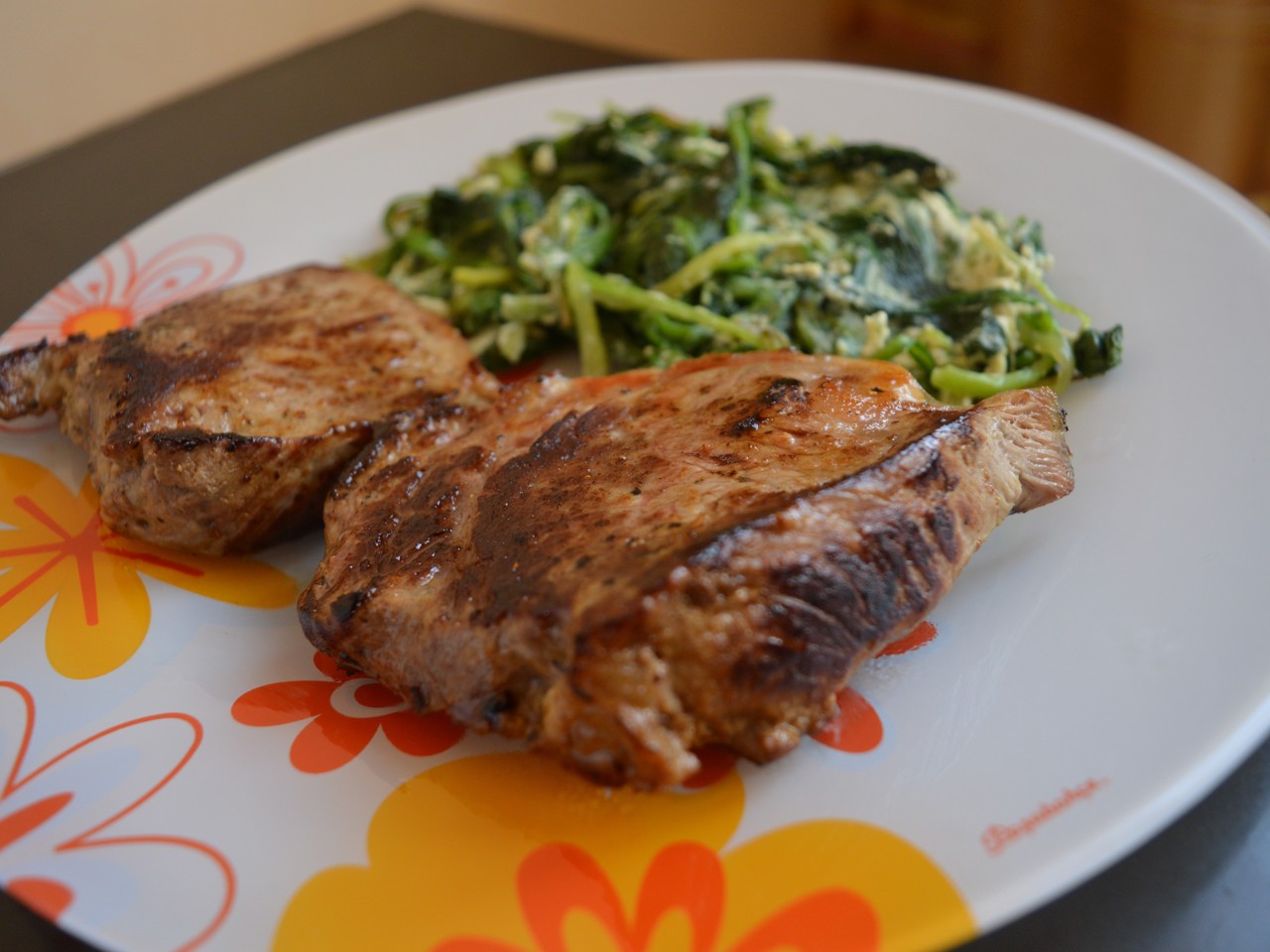 Beef Steak with Spinach