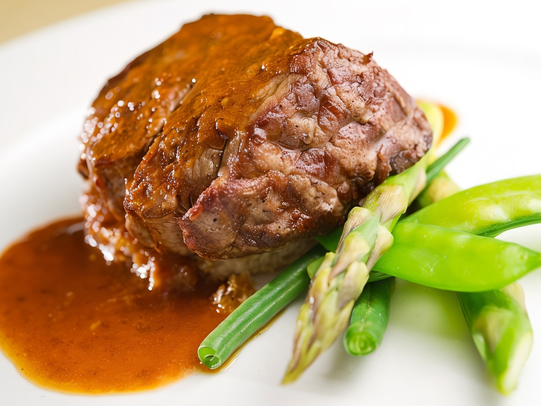 Beef Steak with Asparagus and Green Beans