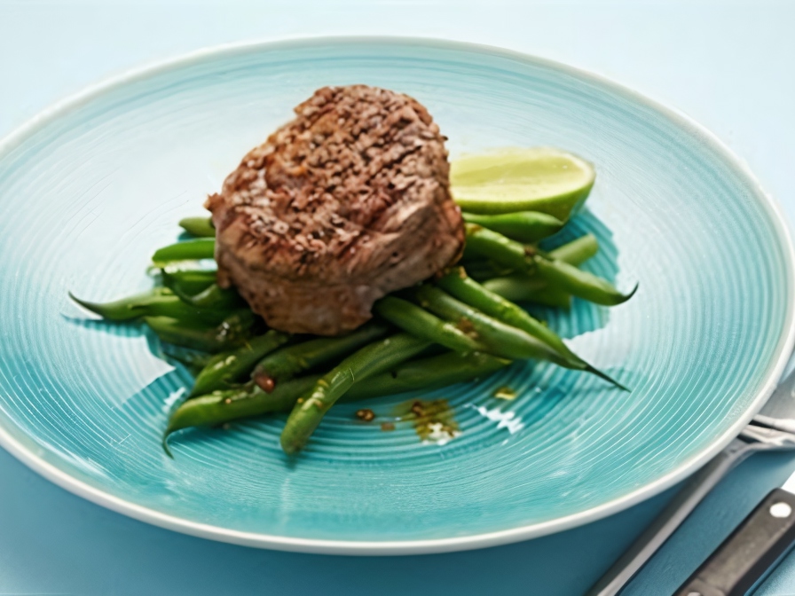 Grilled Steak with French Green Peas
