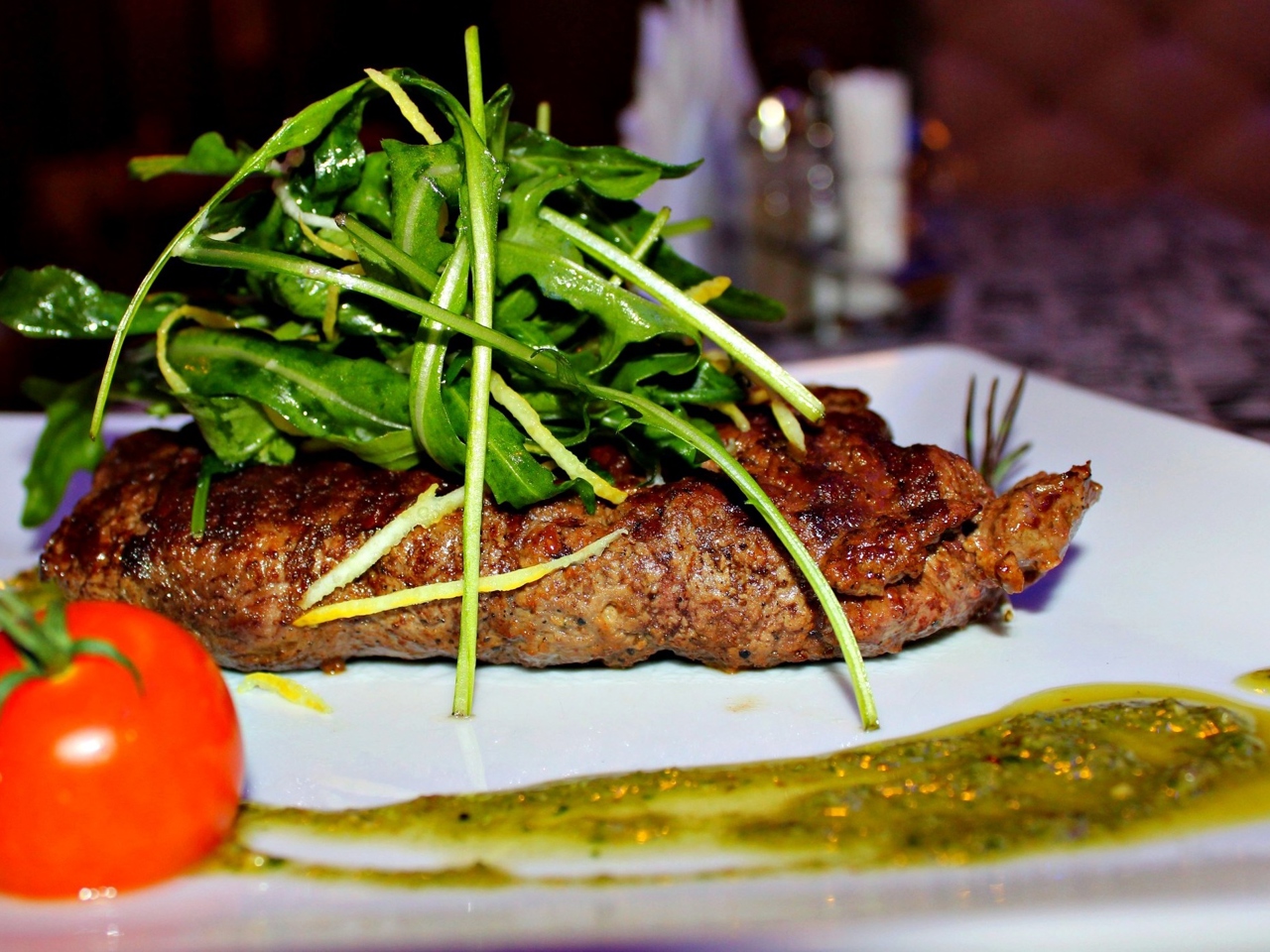Steak with Shrimp and Oyster Sauce