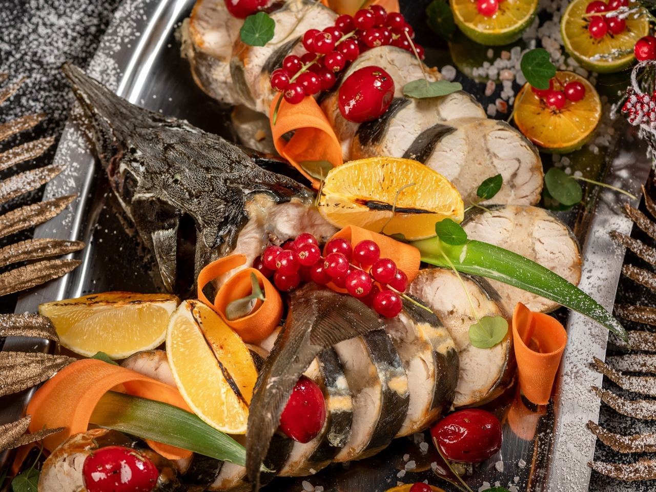 Sturgeon Stuffed with Shrimp and Pike