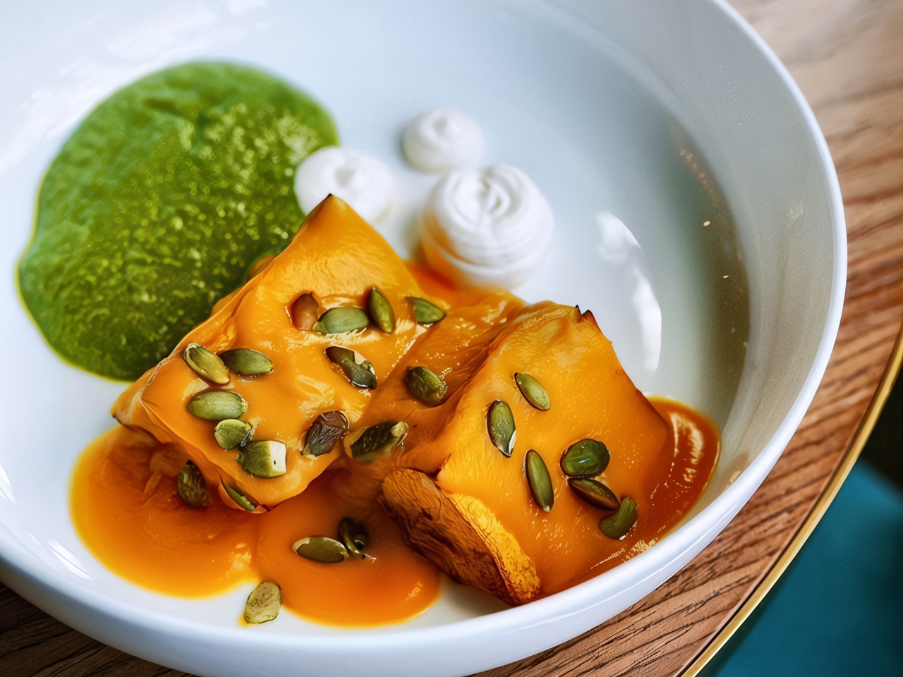Pumpkin Steak with Homemade Pesto and Ricotta