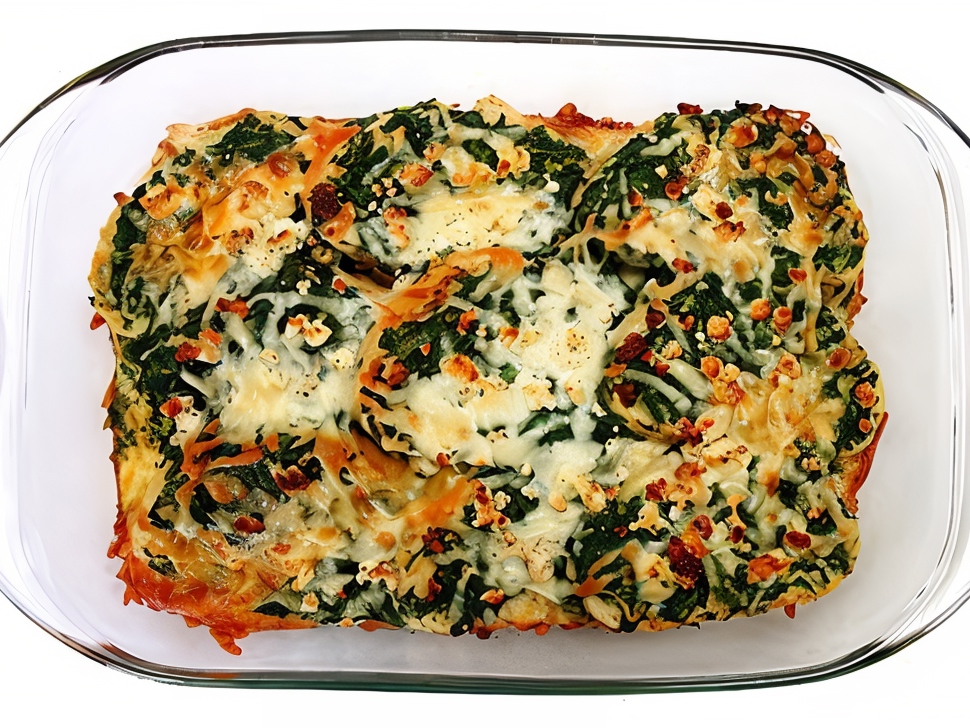 Strata with Spinach and Cheese