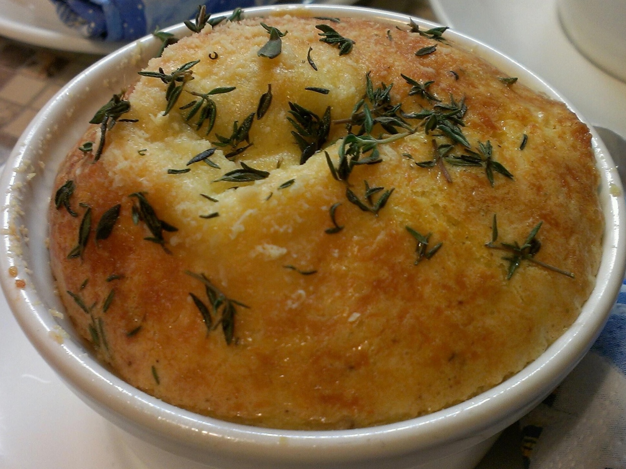 Goat Cheese Soufflé with Thyme