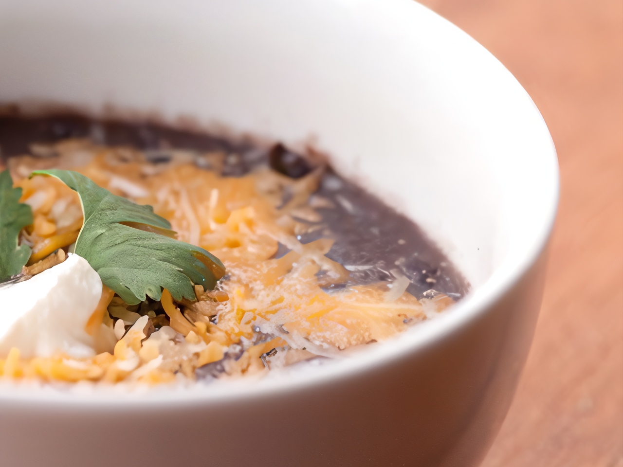 Black Bean Soup with Yam and Cheese