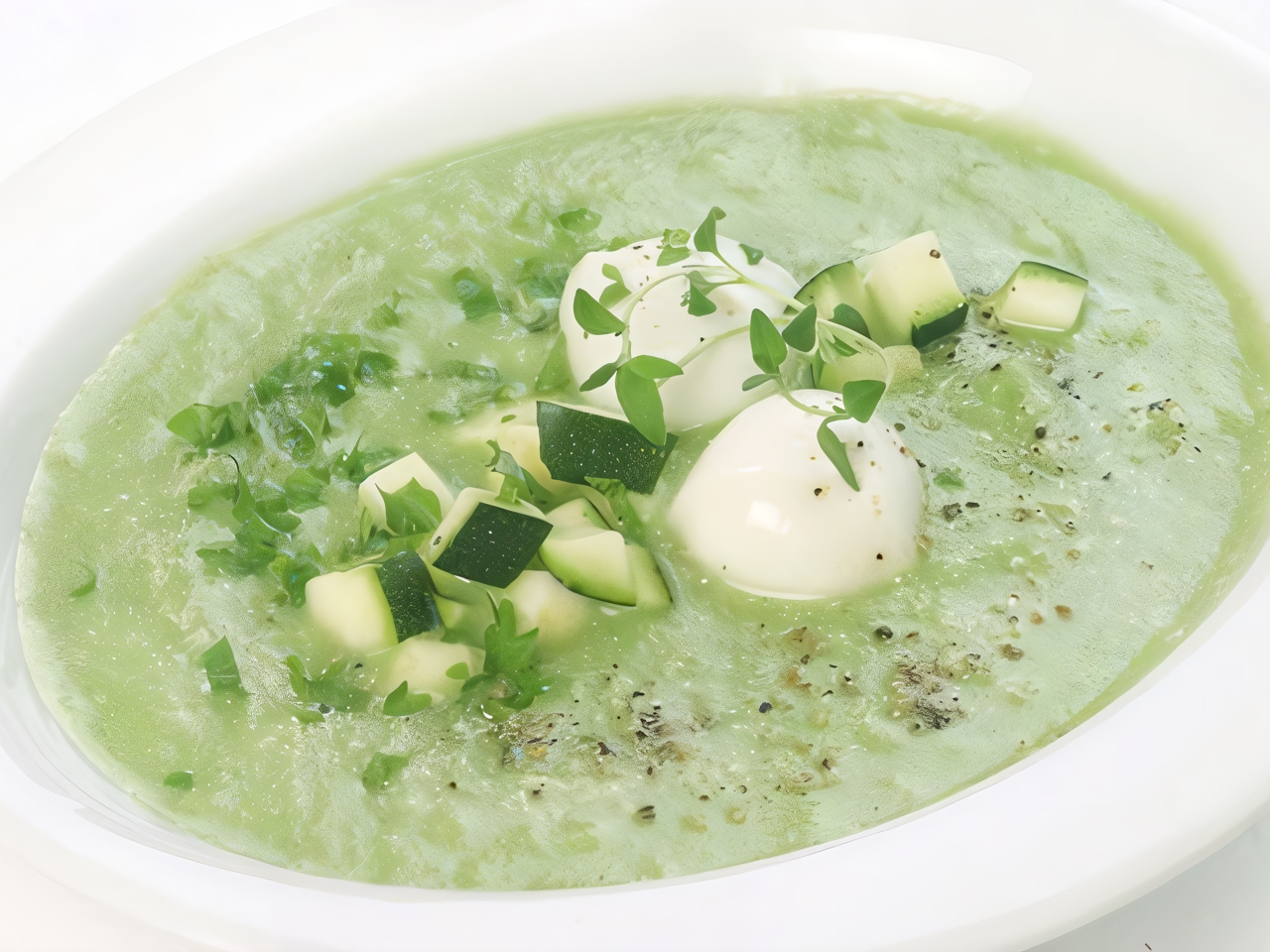 Zucchini and Spinach Soup with Cilantro