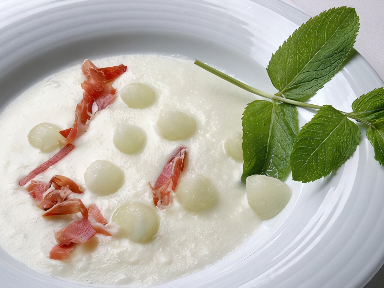 Melon Soup with Ham