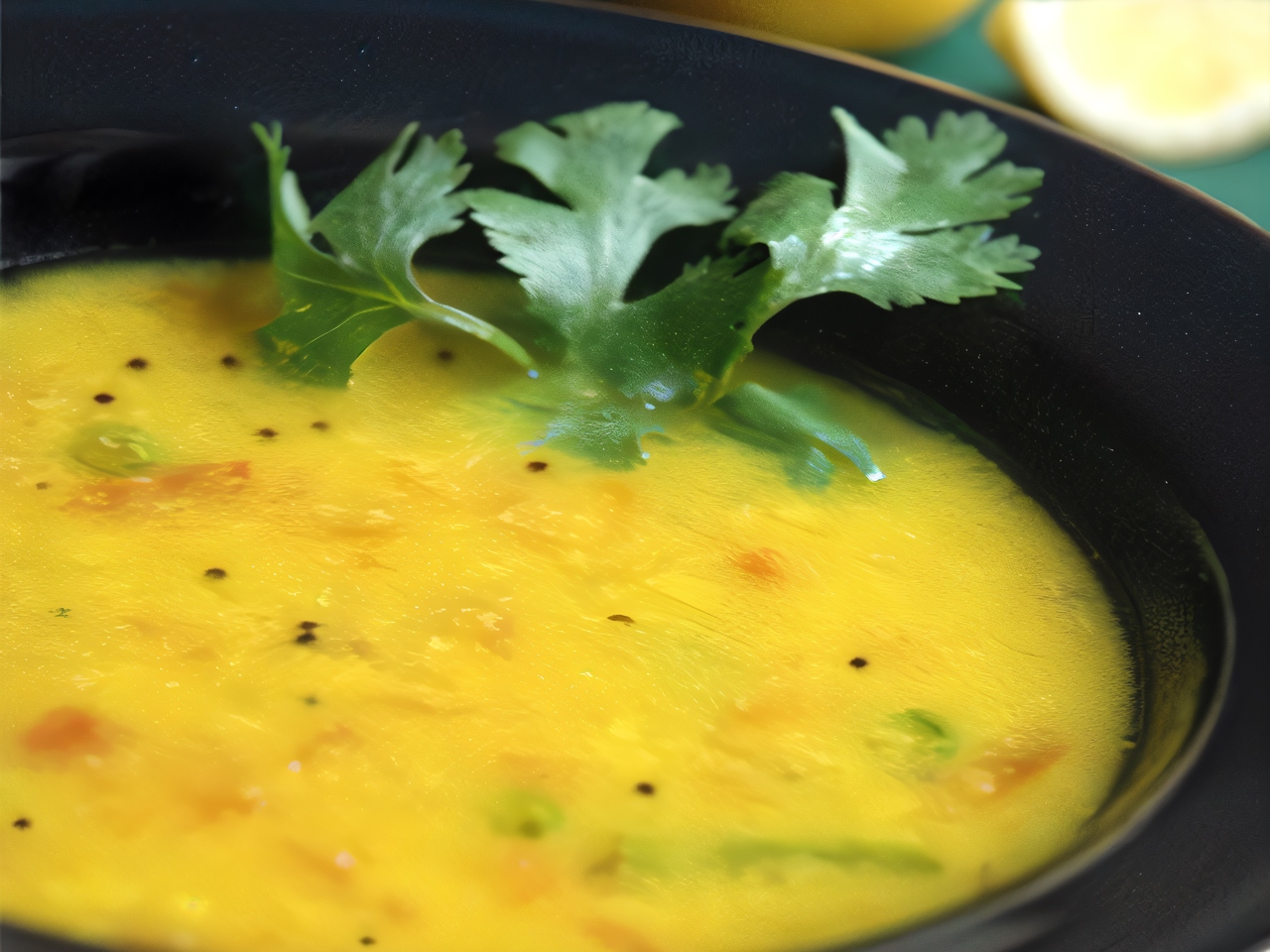 Spiced Red Lentil Soup with Cilantro