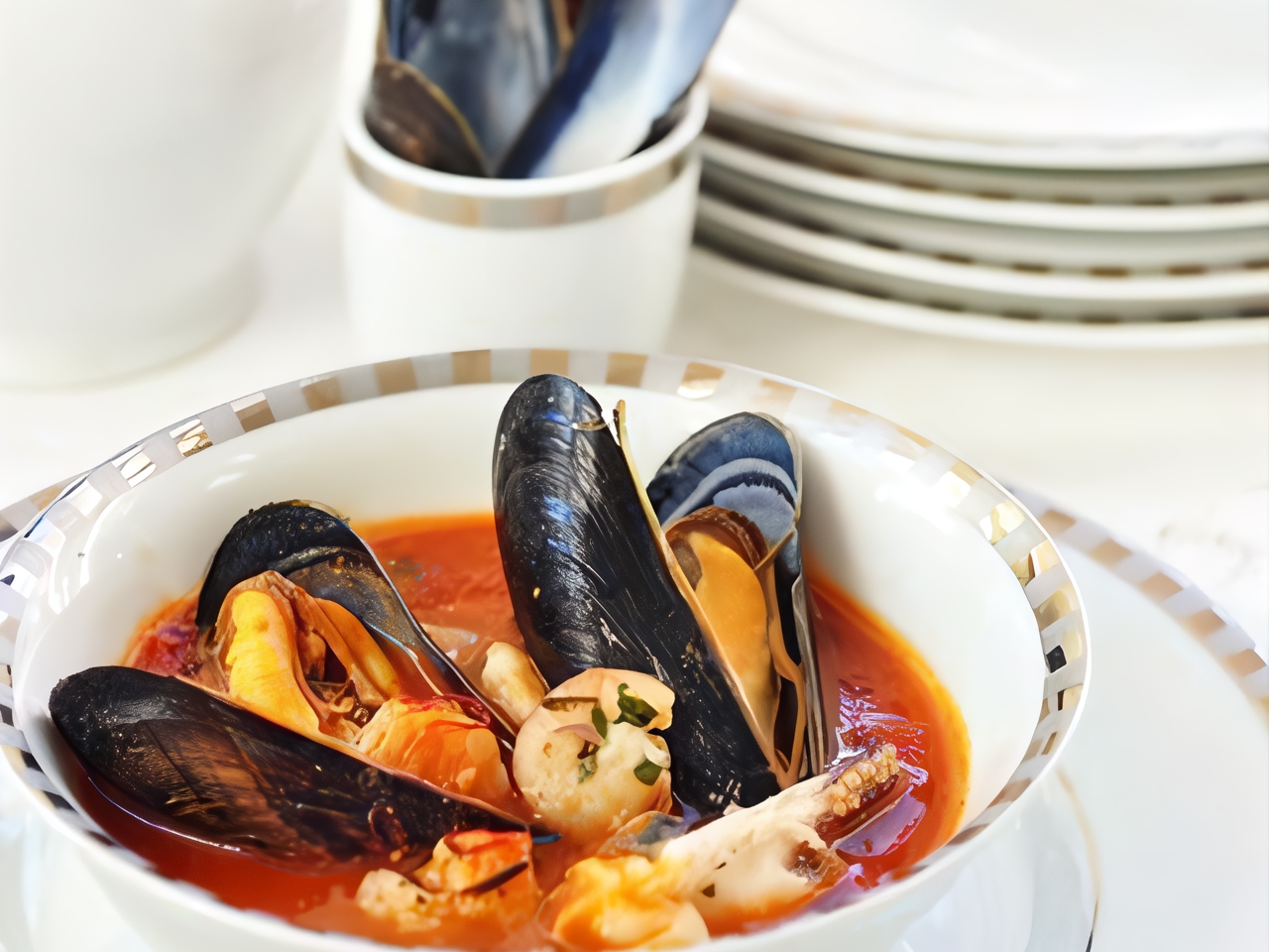Seafood Soup in Trieste Style
