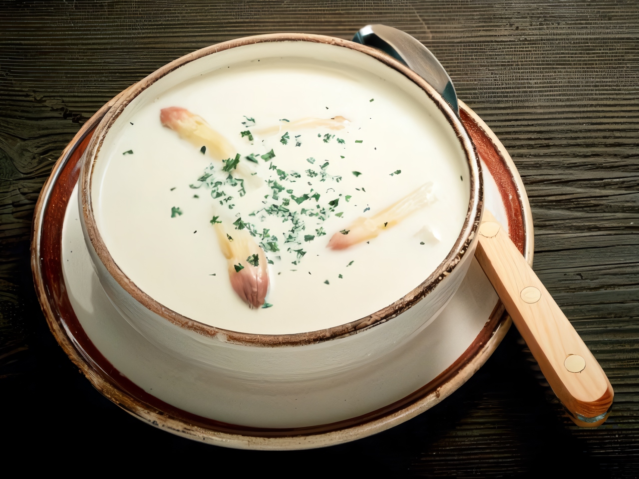 Roasted Asparagus Soup with Spring Gremolata