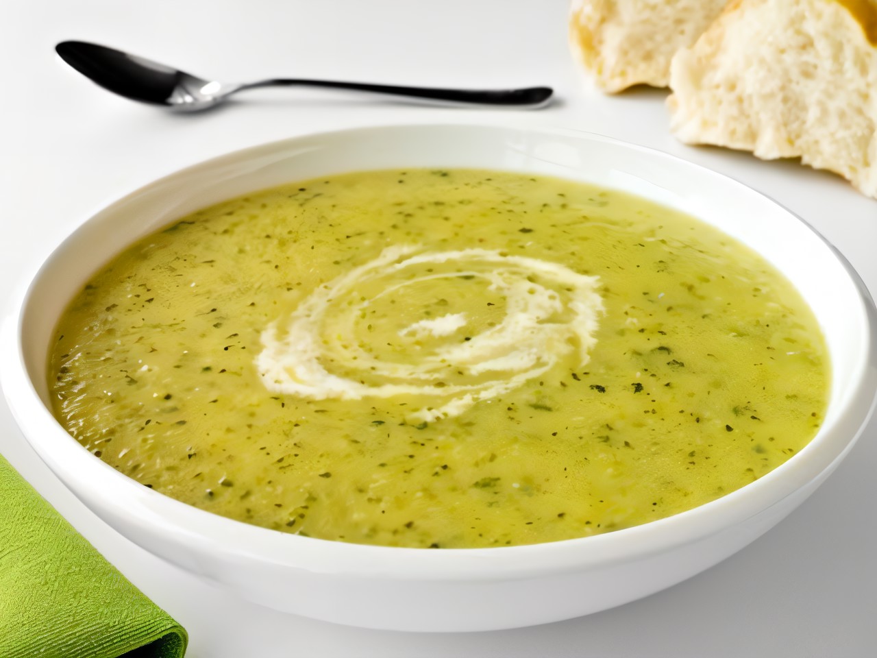 Mushroom Puree Soup with Smoked Chicken Breasts