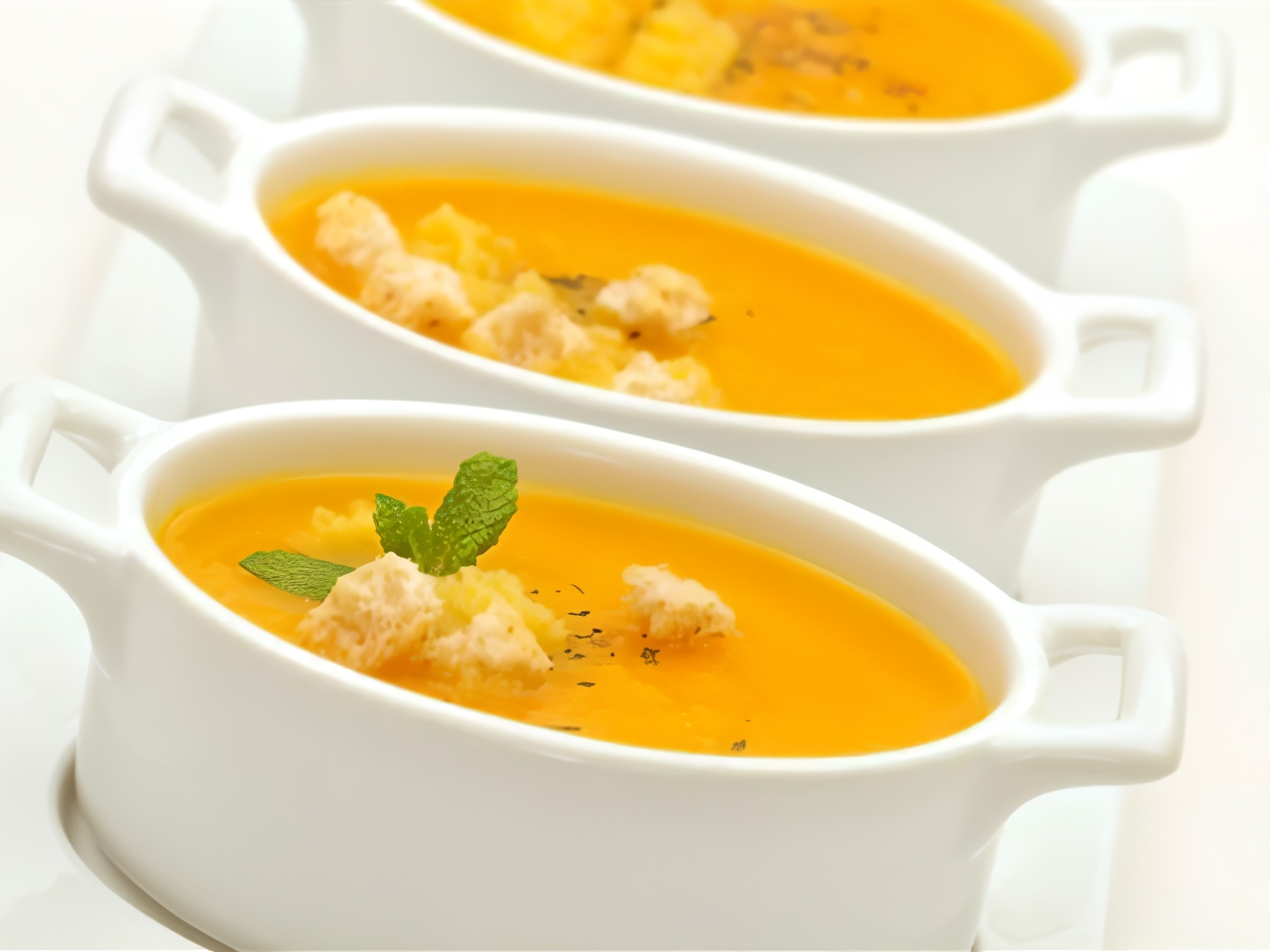 Potato-Carrot Puree Soup with Rice Broth