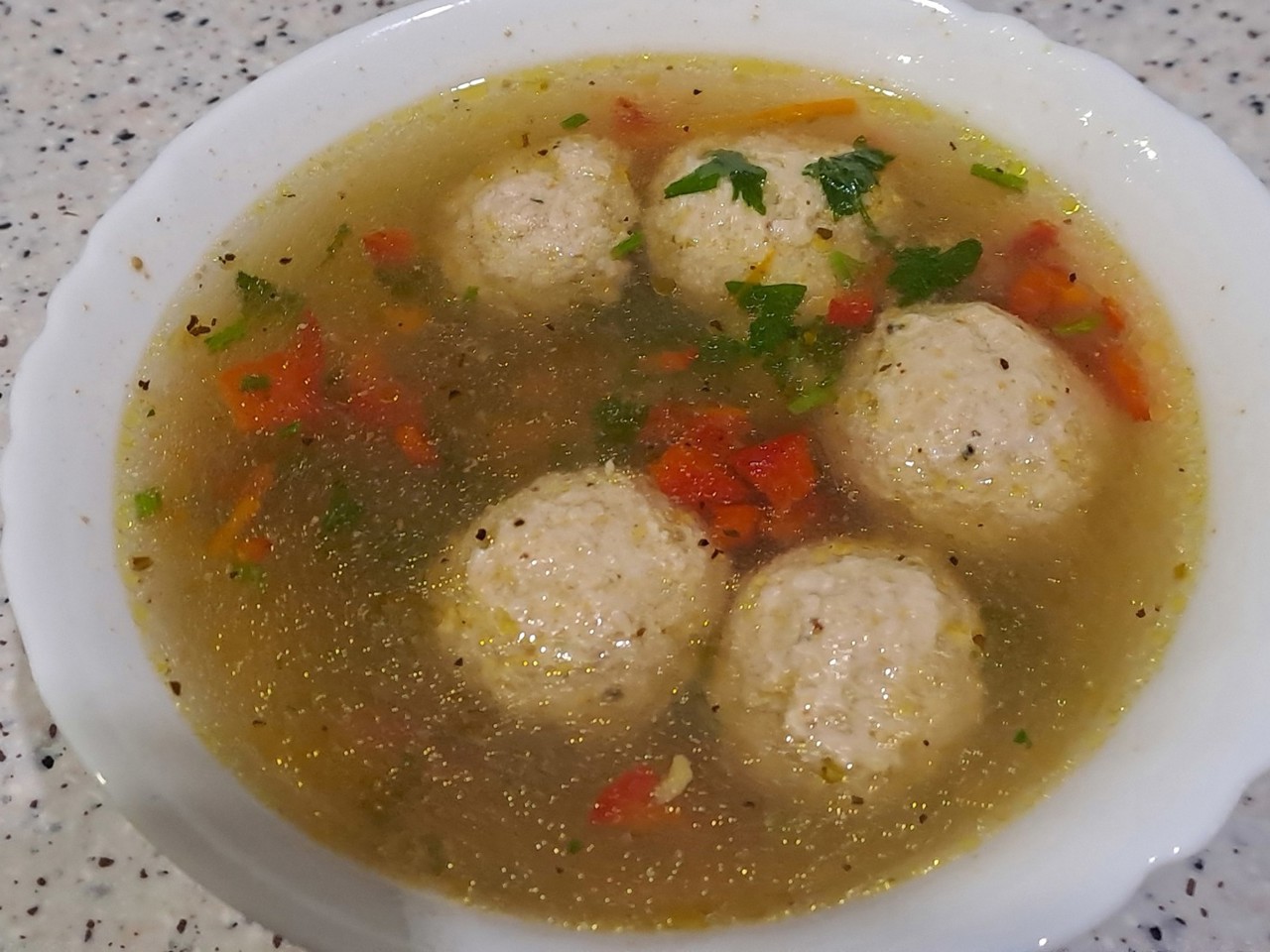 Meatball Soup in Meat Broth