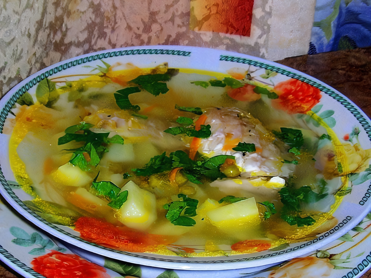 Pangasius and Pea Soup