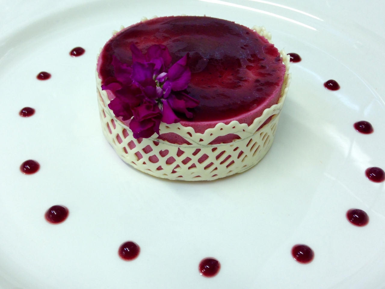 Beetroot Panna Cotta with Raspberry Sauce