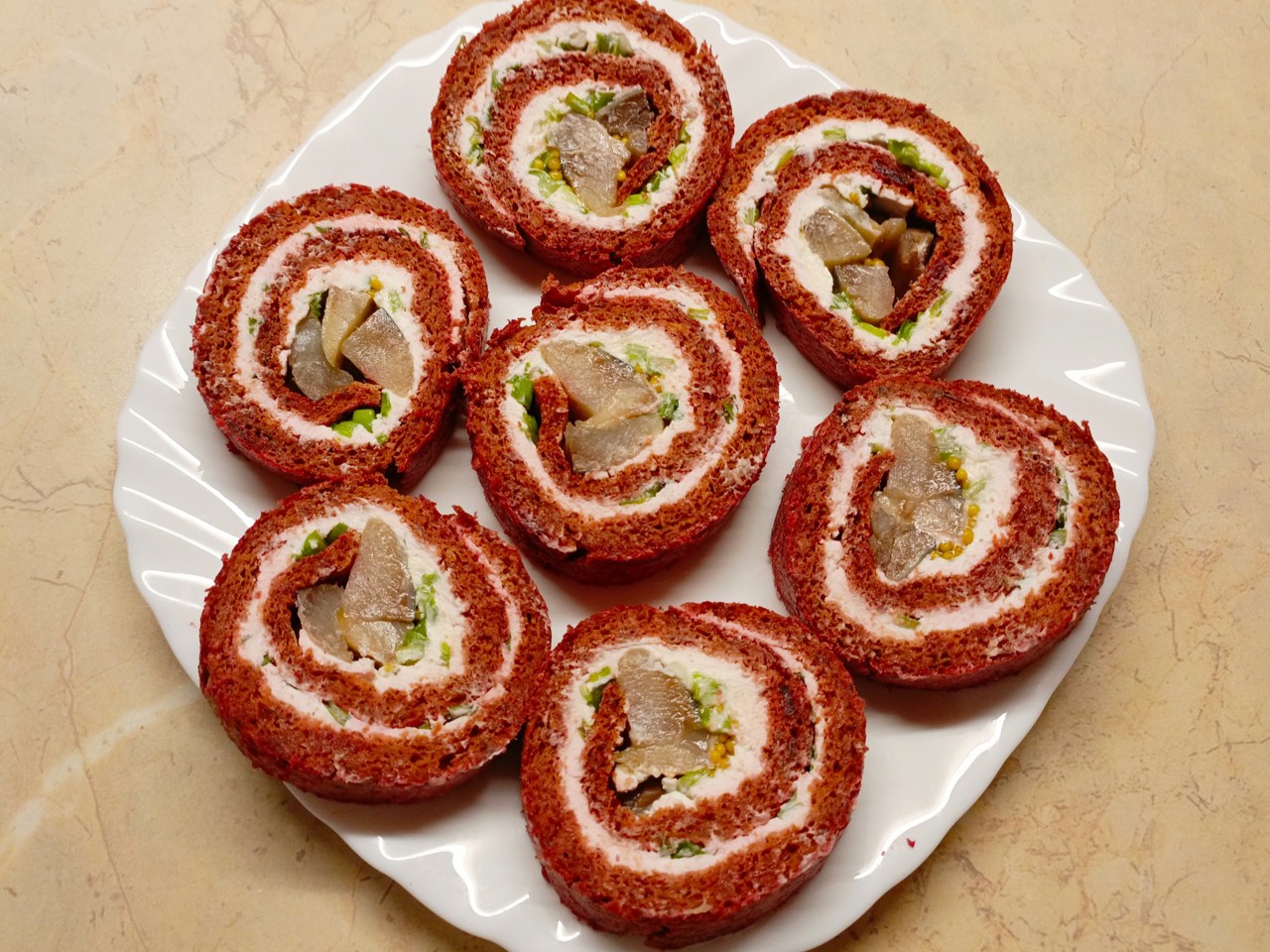 Beetroot Roll with Herring