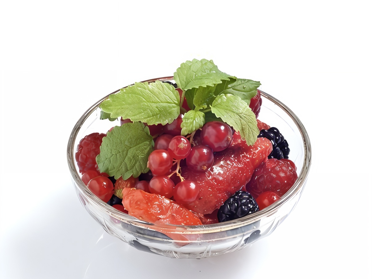 Fresh Berries with Limoncello and Mint