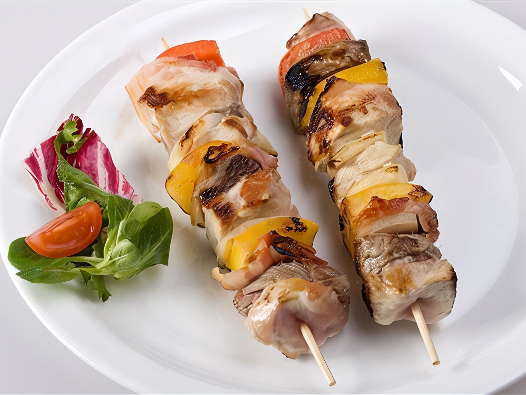 Pork Skewers with Spicy Apple Sauce