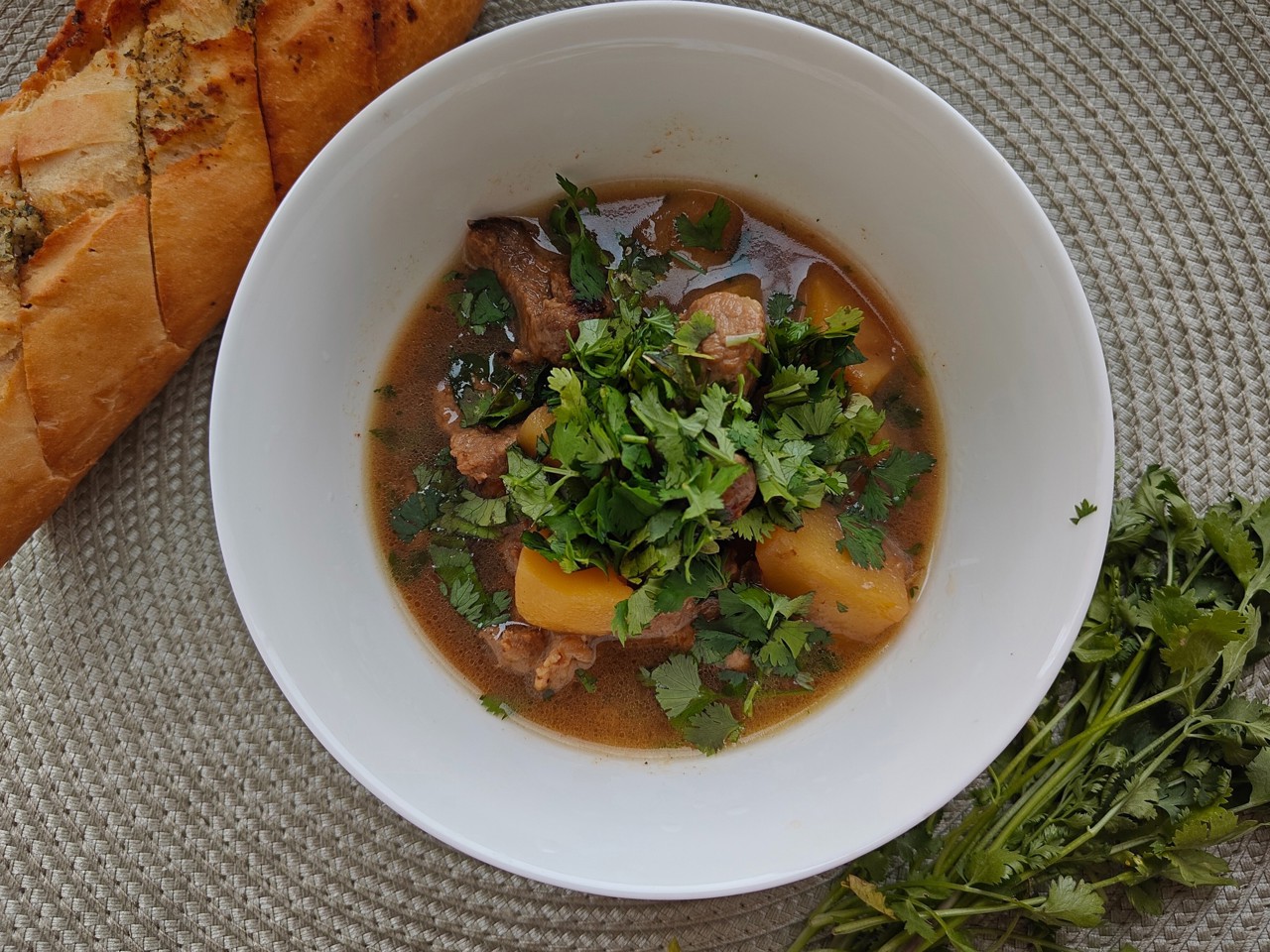 Pork with Potatoes and Cilantro