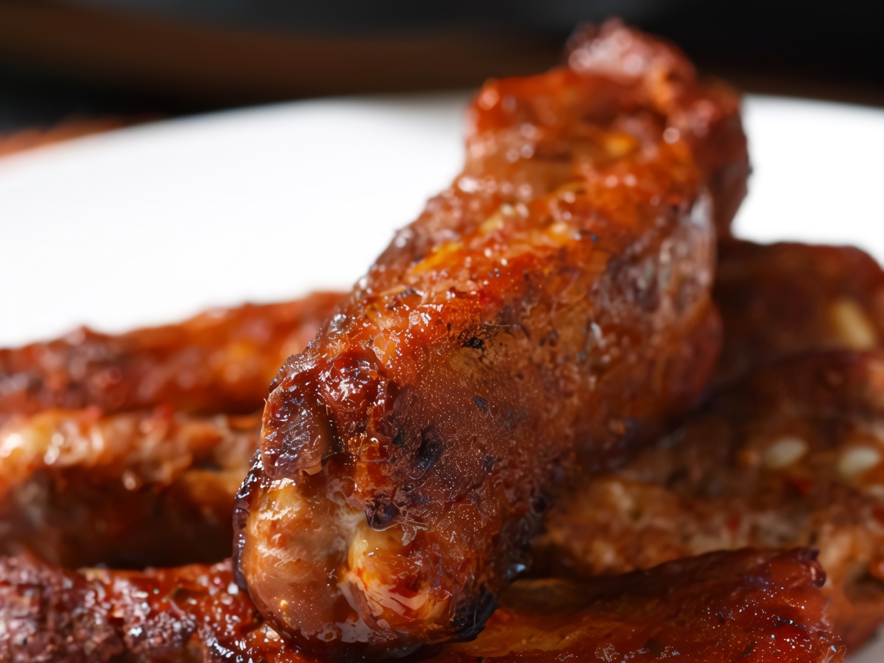 Pork Ham Baked with Barbecue Sauce and Onions