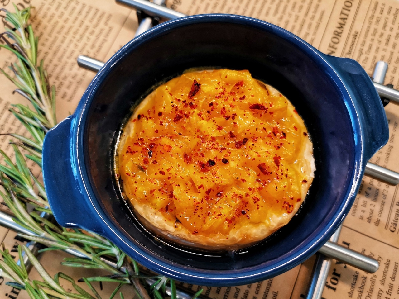 Brie Cheese with Mandarin Chutney