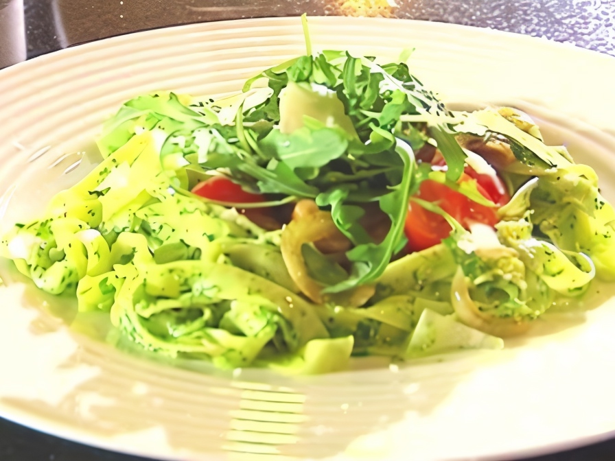 Tagliatelle with Arugula Pesto