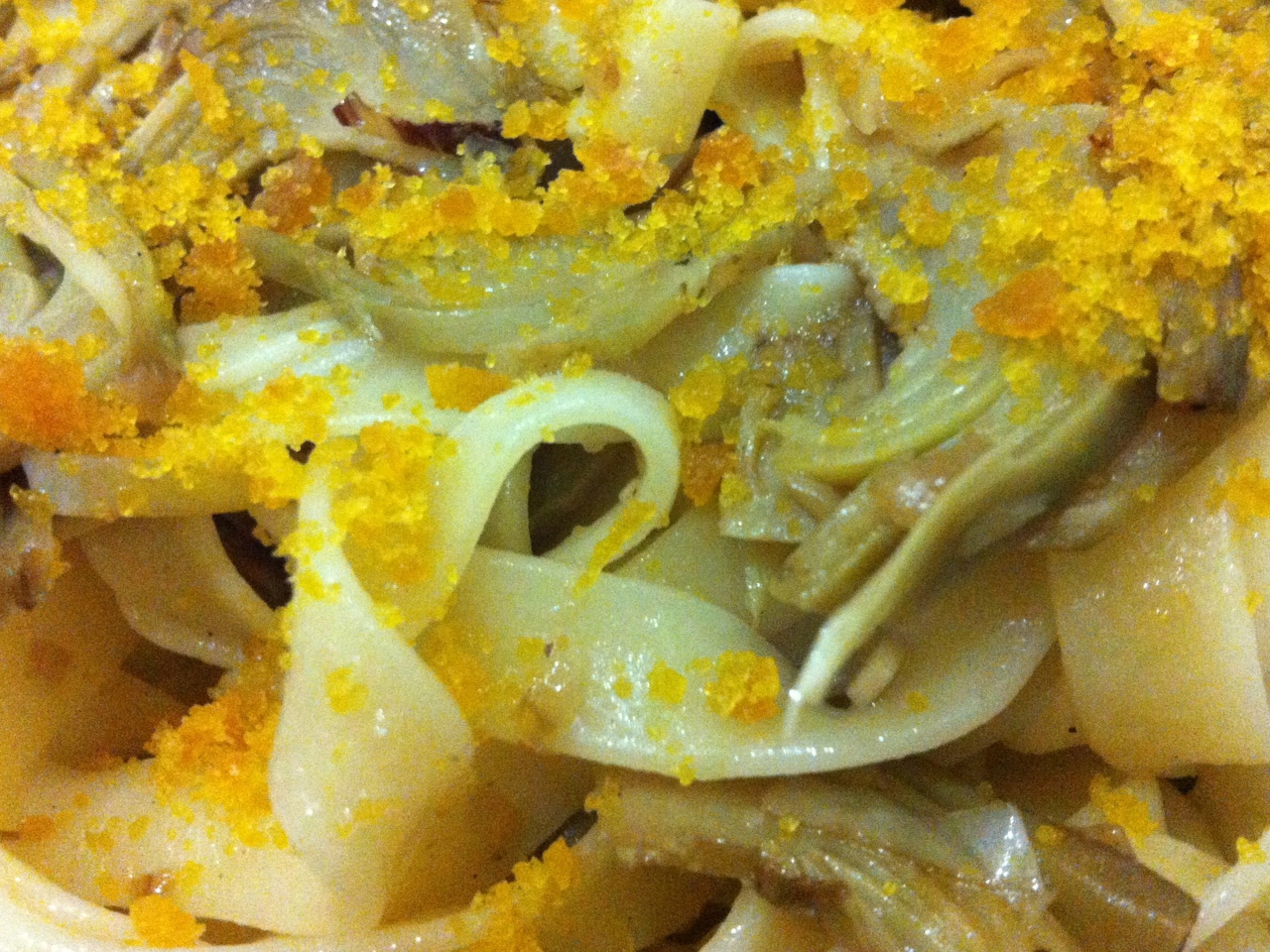 Tagliatelle with Artichokes and Bottarga