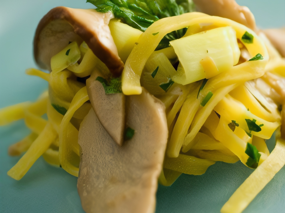 Tagliatelle with Mushrooms, Lemon Zest, Parmesan, and Argan Oil