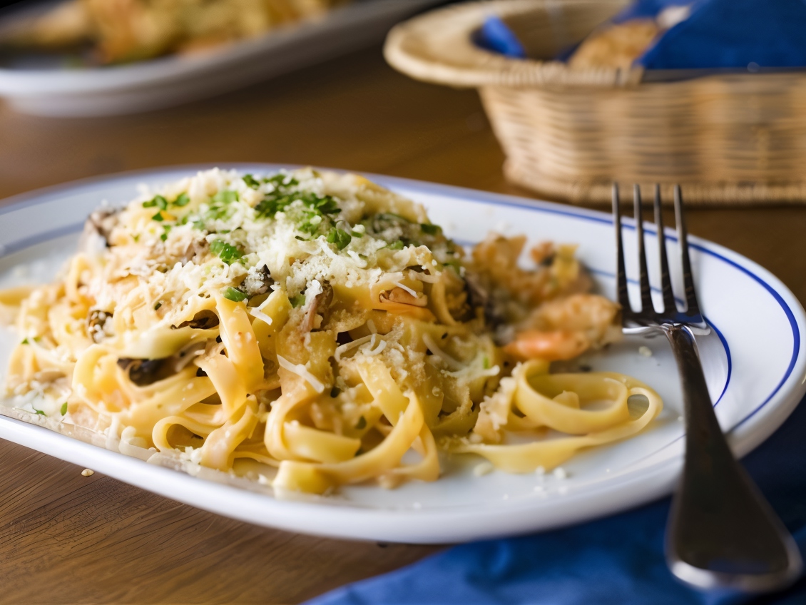 Tagliatelle with Gorgonzola Cheese and Toasted Walnuts