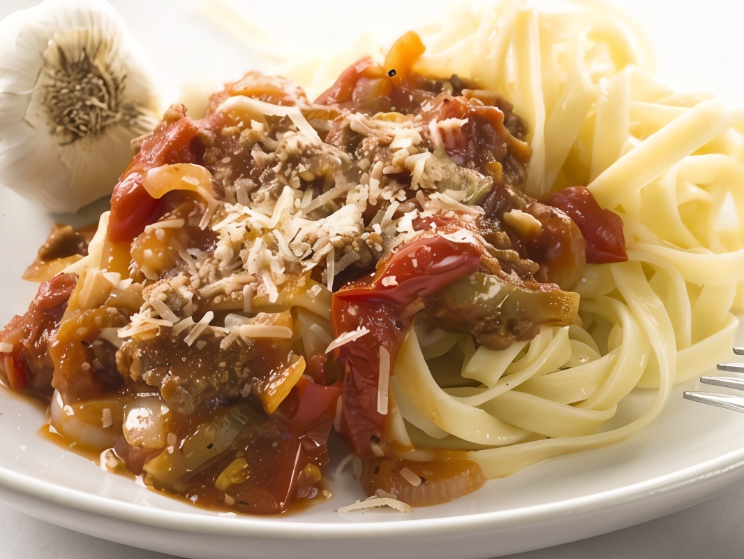 Tagliatelle with Duck Ragu, Tomatoes, and Rosemary