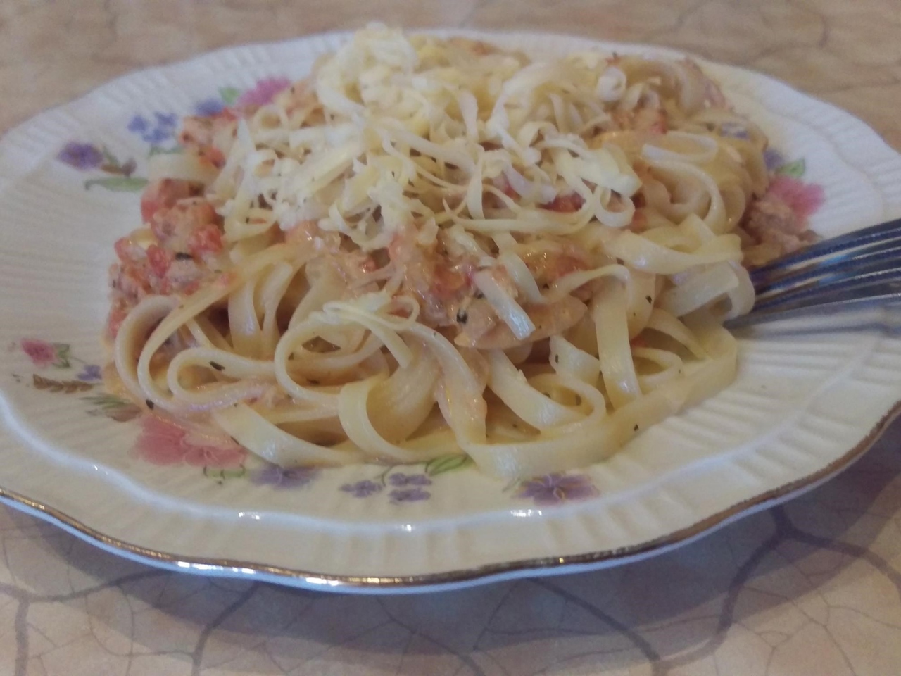 Tagliatelle with Creamy Tuna Sauce