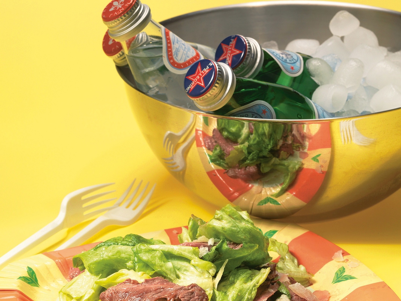 Tagliata with Lettuce and Parmesan