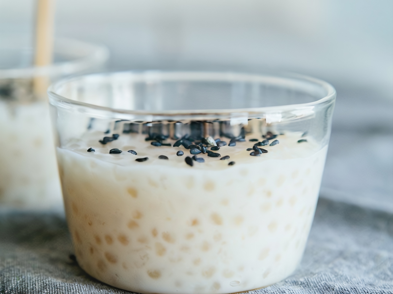 Tapioca in Almond Milk with Black Sesame