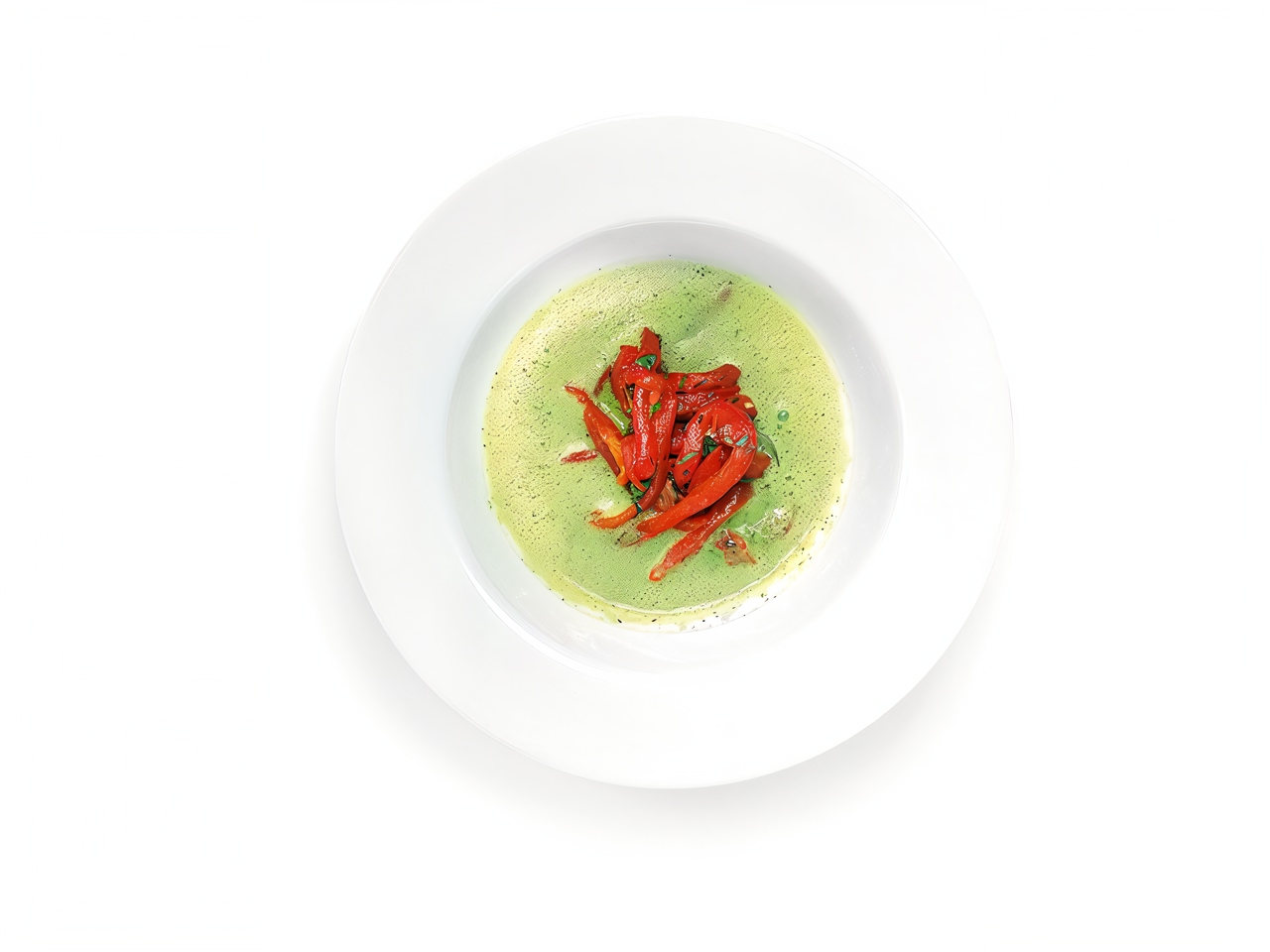 Tarator with Tzatziki, Cucumbers, Green Onions, and Roasted Bell Peppers