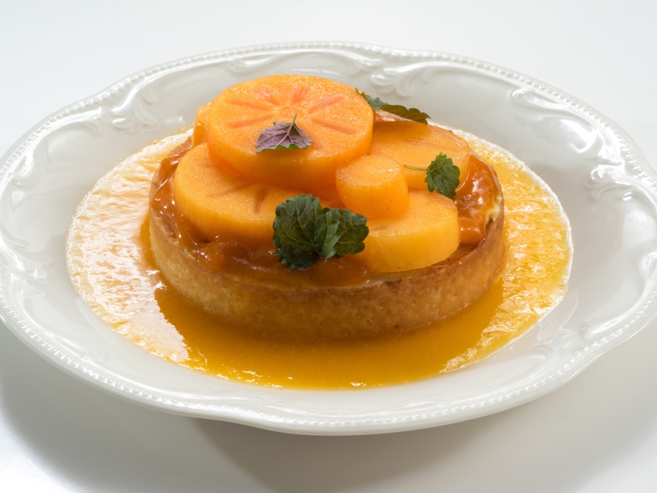 Persimmon and Sea Buckthorn Tart