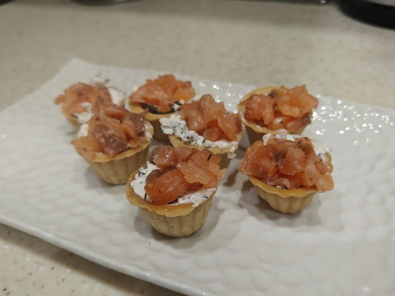Tartlets with Cheese and Red Fish