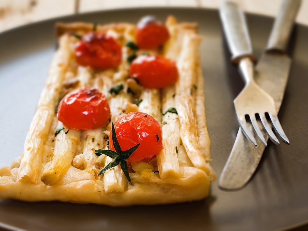 Asparagus Tartlets with Mozzarella and Parmesan