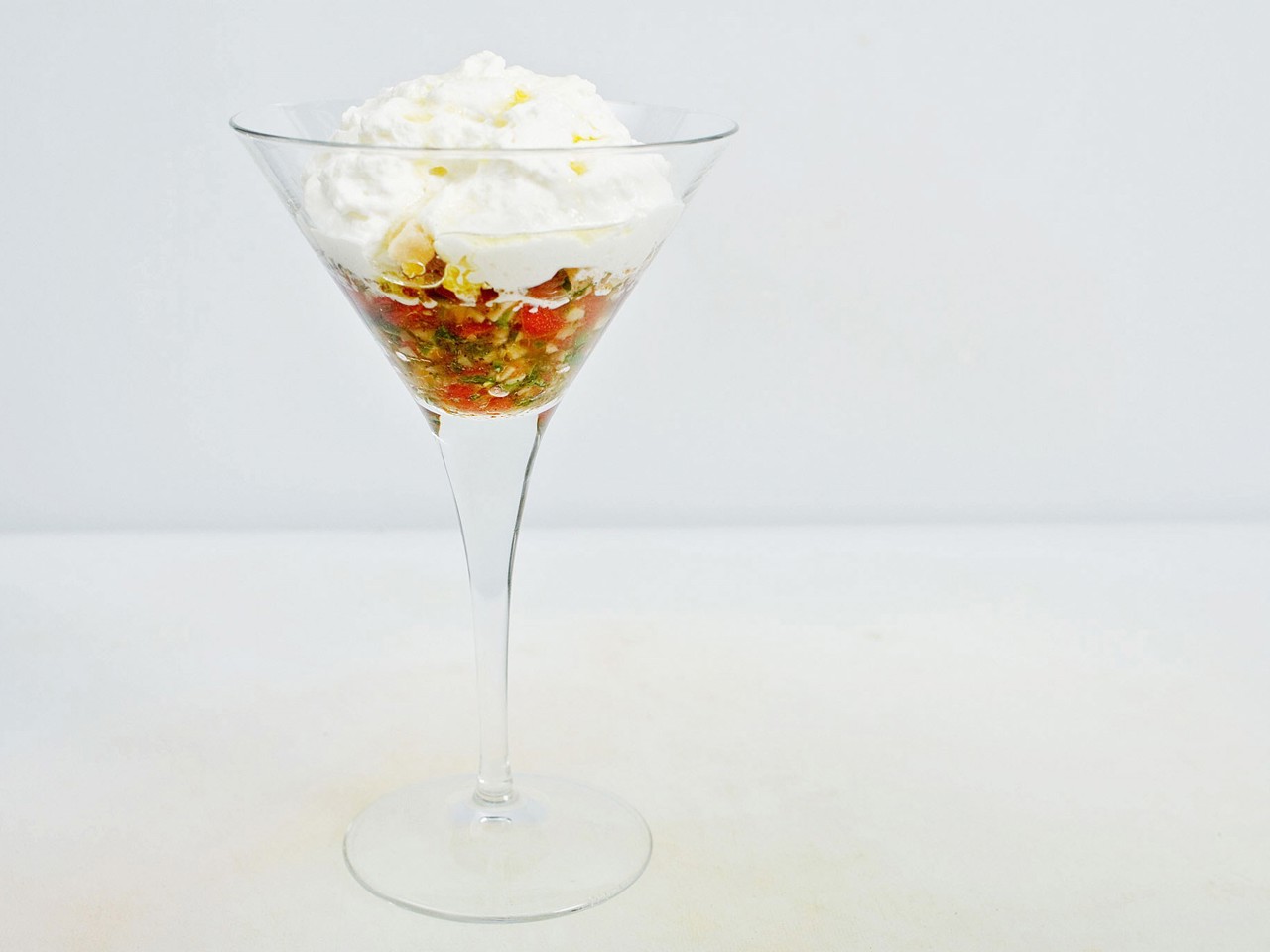 Tomato Tartare with Mozzarella Cream