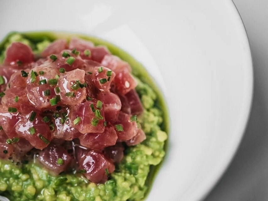 Tuna Tartare with Guacamole and Ponzu Sauce