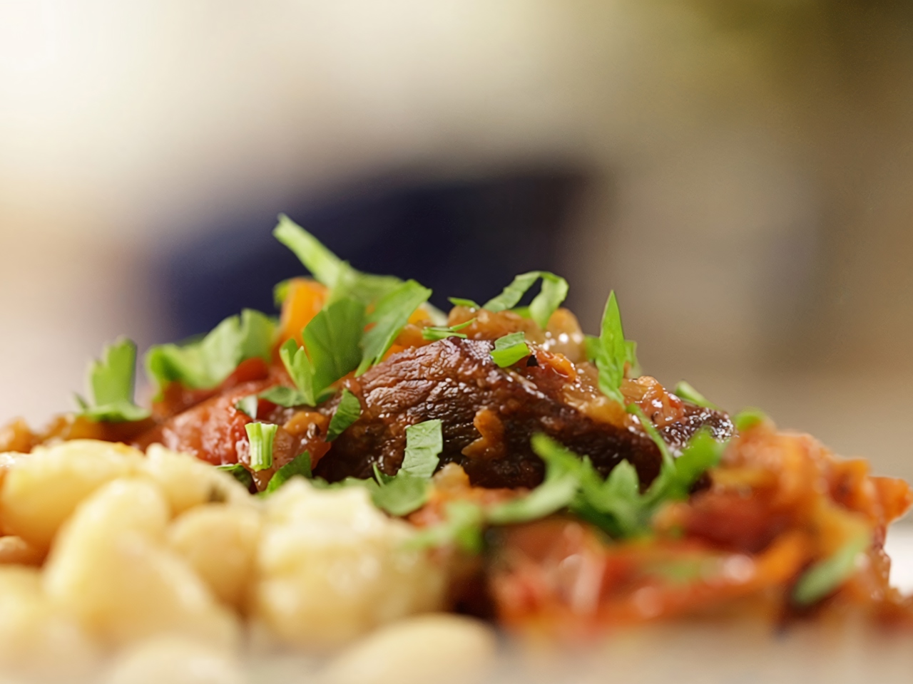 Veal Shank Stewed with Tomatoes and Red Wine