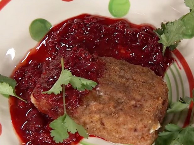 Veal Cordon Bleu with Apples and Cherry Salsa