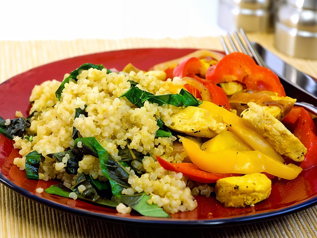 Warm Quinoa Salad with Spinach and Feta