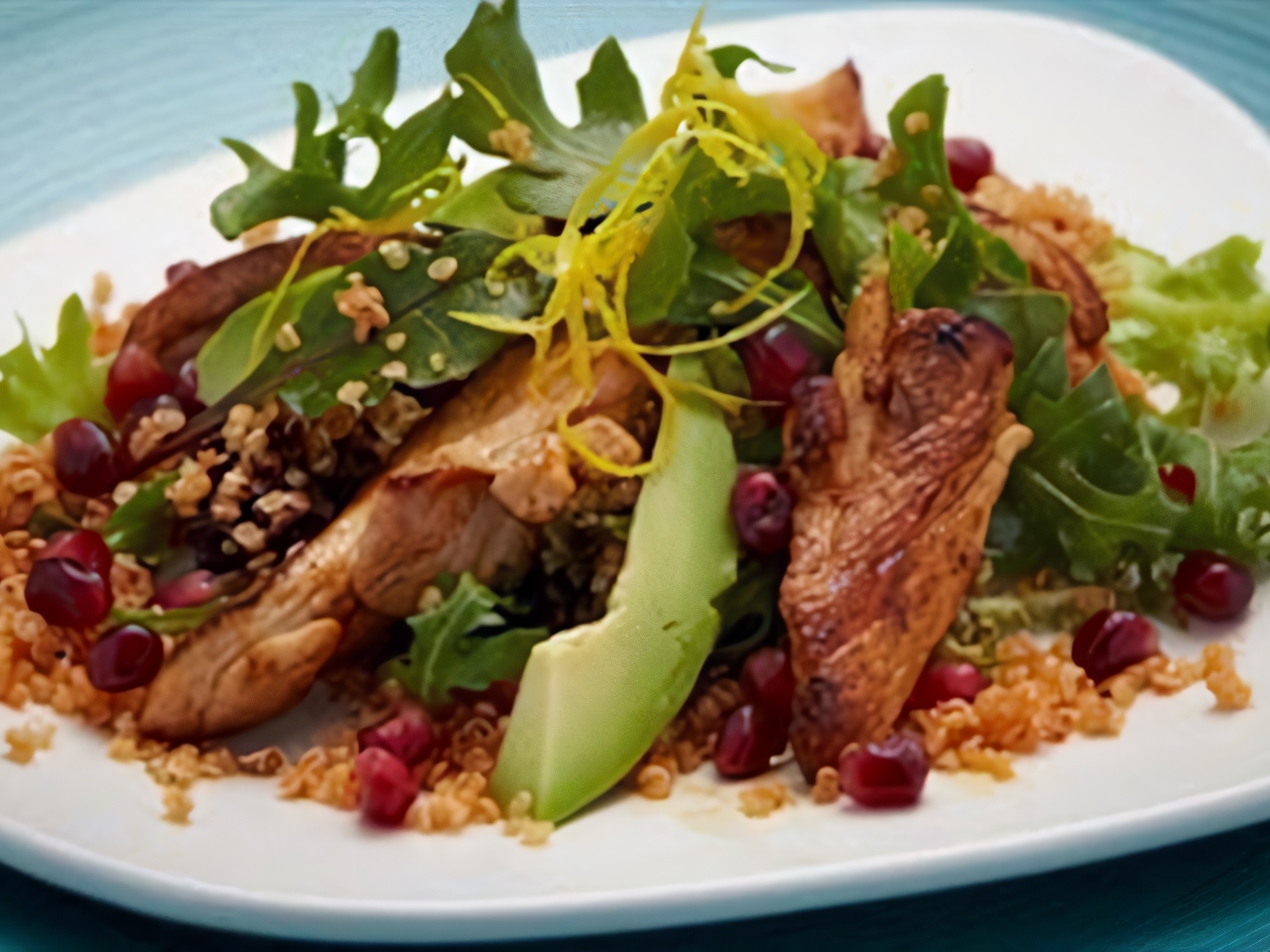 Warm Chicken Salad with Quinoa and Pomegranate