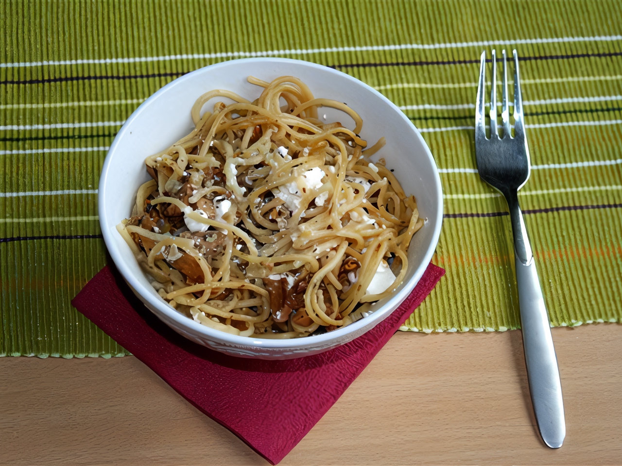 Warm Salad with Chanterelles, Feta, and Pasta