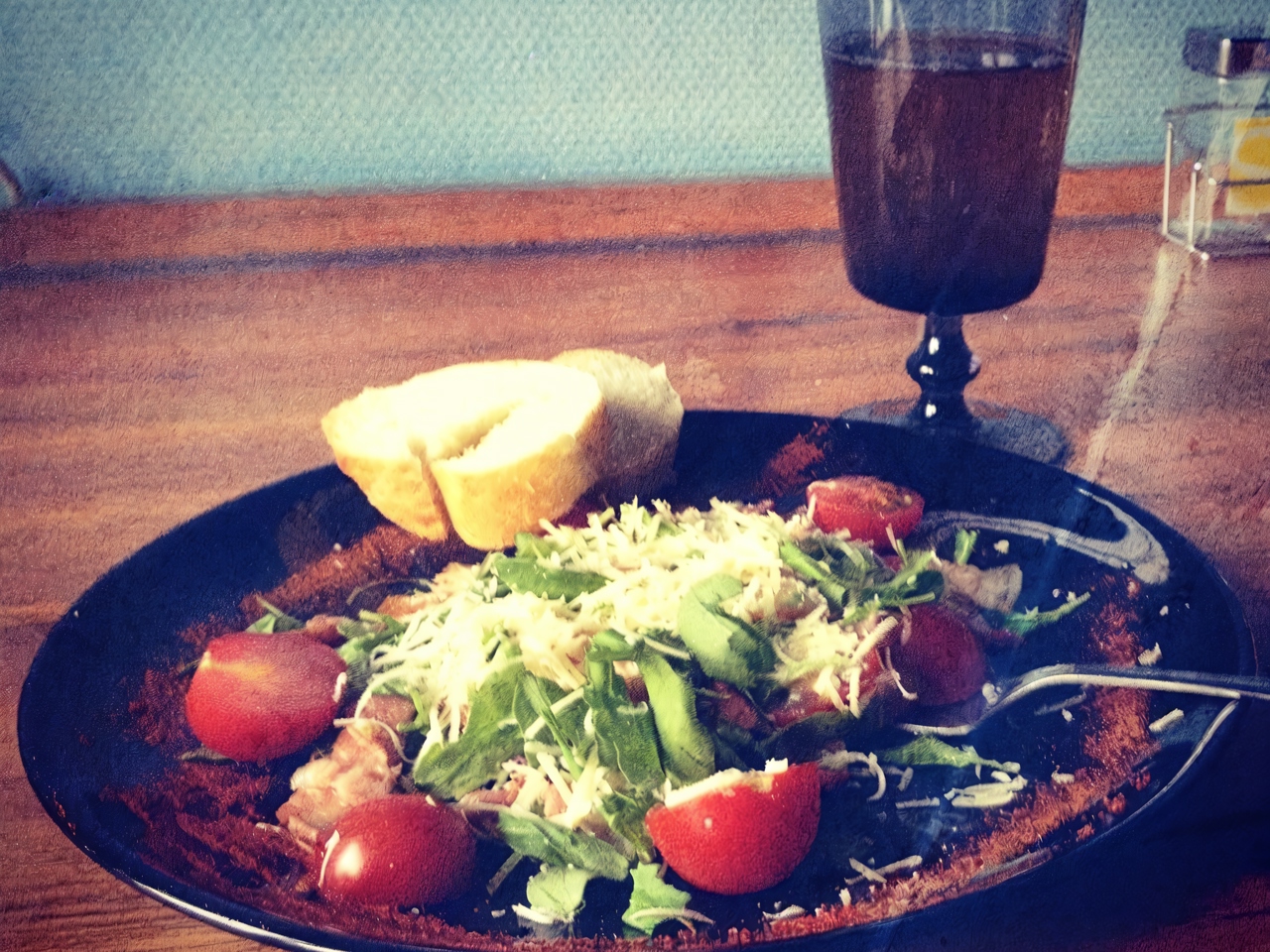 Warm Salad with Bacon and Arugula