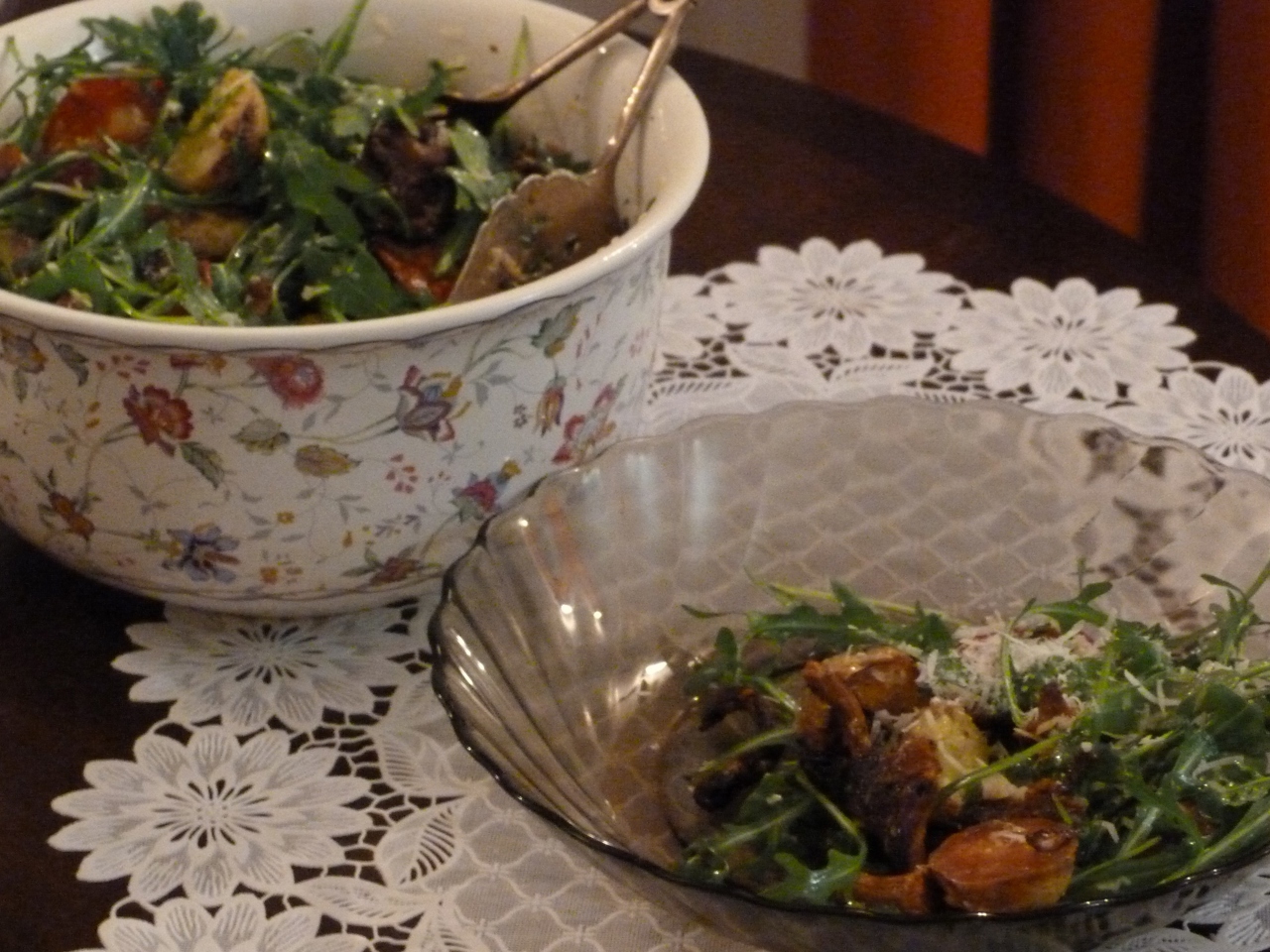Warm Salad with Chanterelles