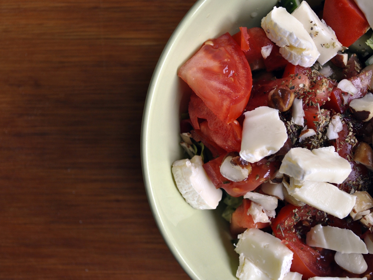 Warm Salad with Camembert Cheese and Brazil Nuts