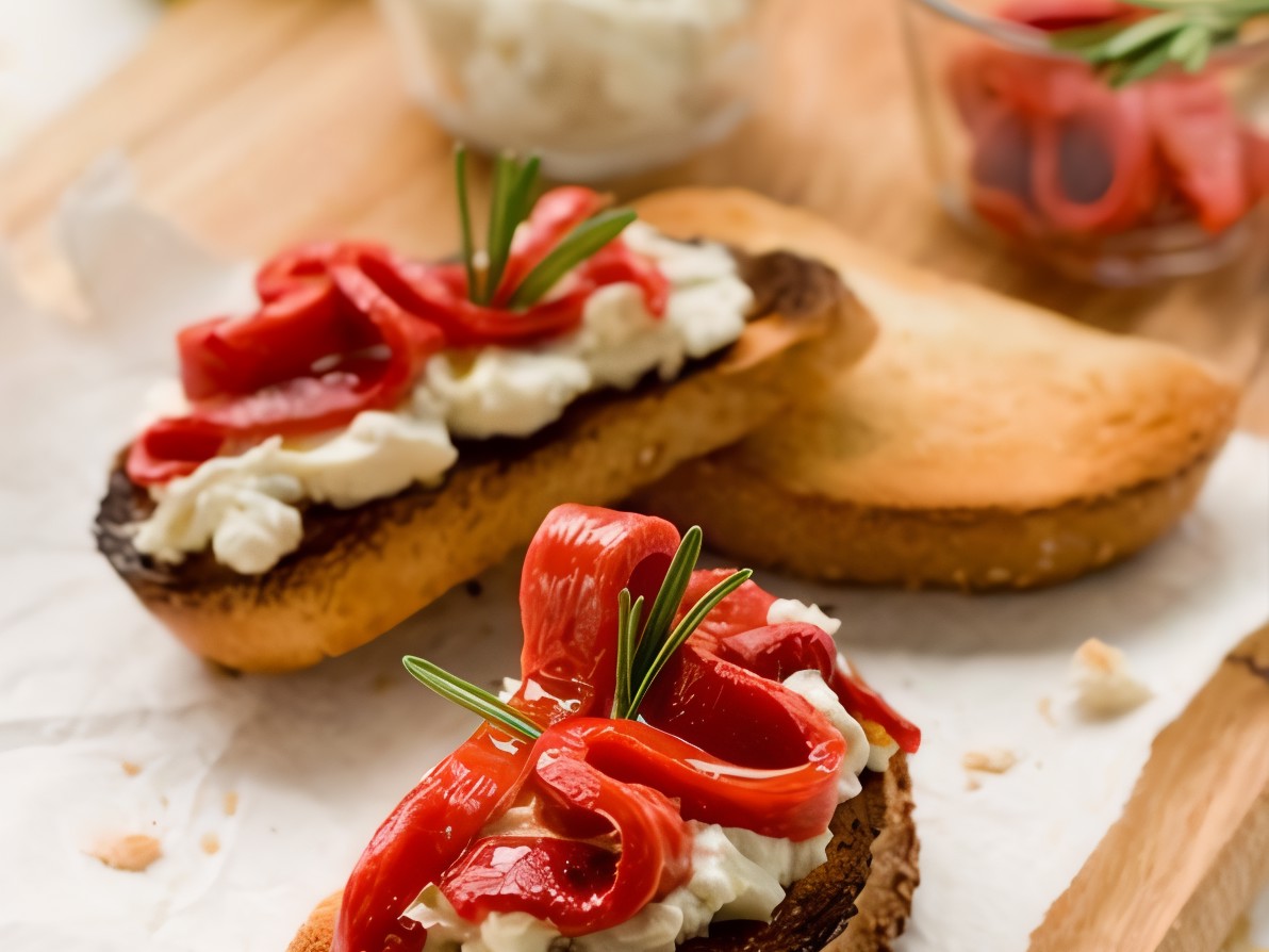 Warm Feta and Red Pepper Spread with Garlic
