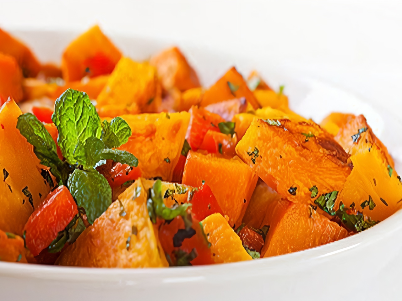 Warm Pumpkin Salad with Red Pepper and Spices